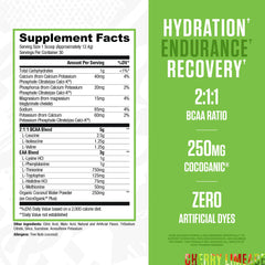 RYSE BCAA EAA powder dissolving in glass for pre- or post-workout hydration