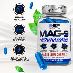S Nutrition MAG-9 label close-up highlighting the mineral blend for daily wellness