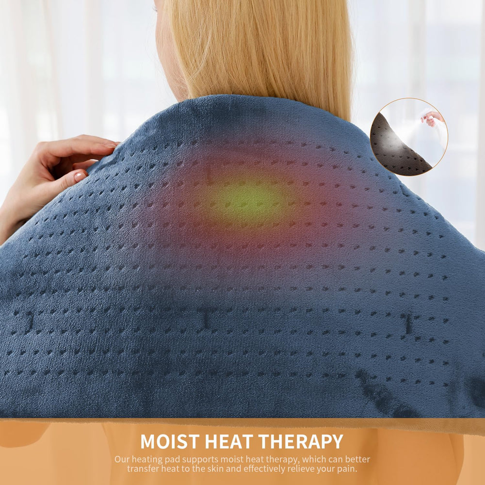 SAROO heating pad supports moist or dry heat therapy for deeper comfort
