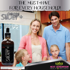 Saba Colloidal Silver made in USA stamp on bottle