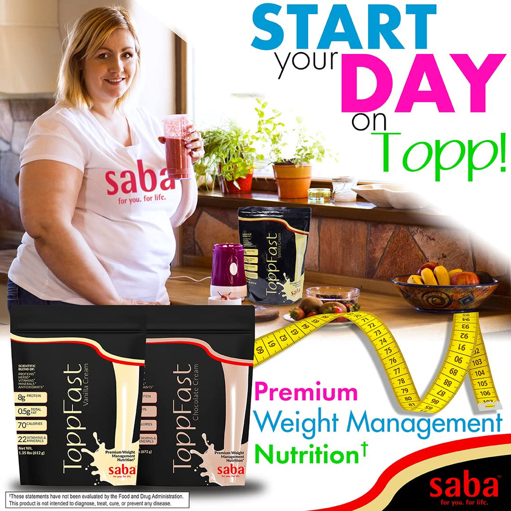 Saba ToppFast used as a meal replacement during a busy day