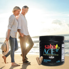 Saba ACE G2 packaging box showcasing compact daily supplement format