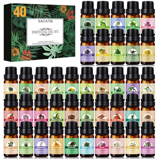 SACATR essential oils set collection of 40 bottles for versatile blending