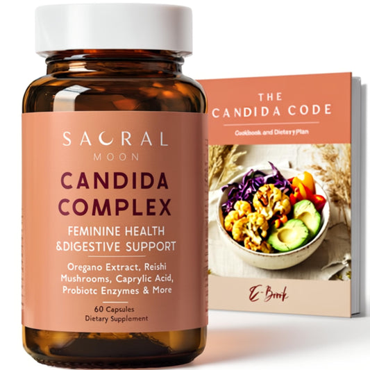 SACRALMOON Candida Cleanse bottle hero for daily feminine wellness support