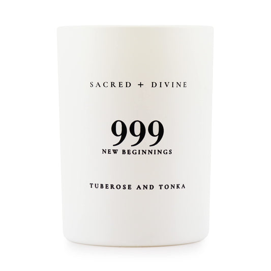 Sacred + Divine 999 jar closeup signals new beginnings ritual