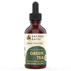 Sacred Eats Green Tea Drops dispense onto the tongue for fast-acting polyphenols and smooth energy.