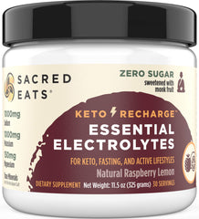 Sacred Eats Keto Electrolyte bottle pour for quick hydration during workouts.