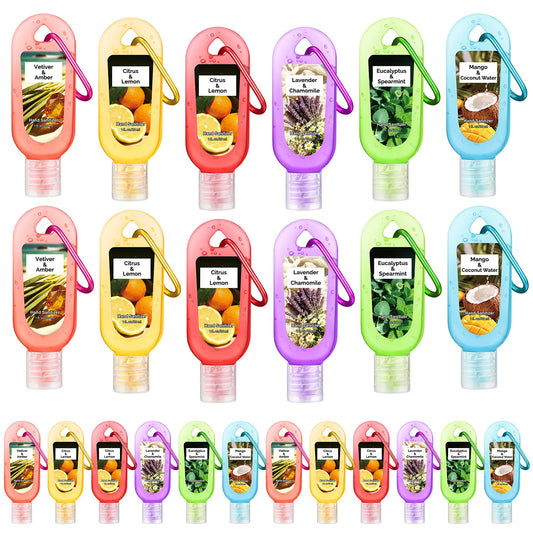 Sacubee 24 pack hand sanitizer keychain set for on the go cleansing