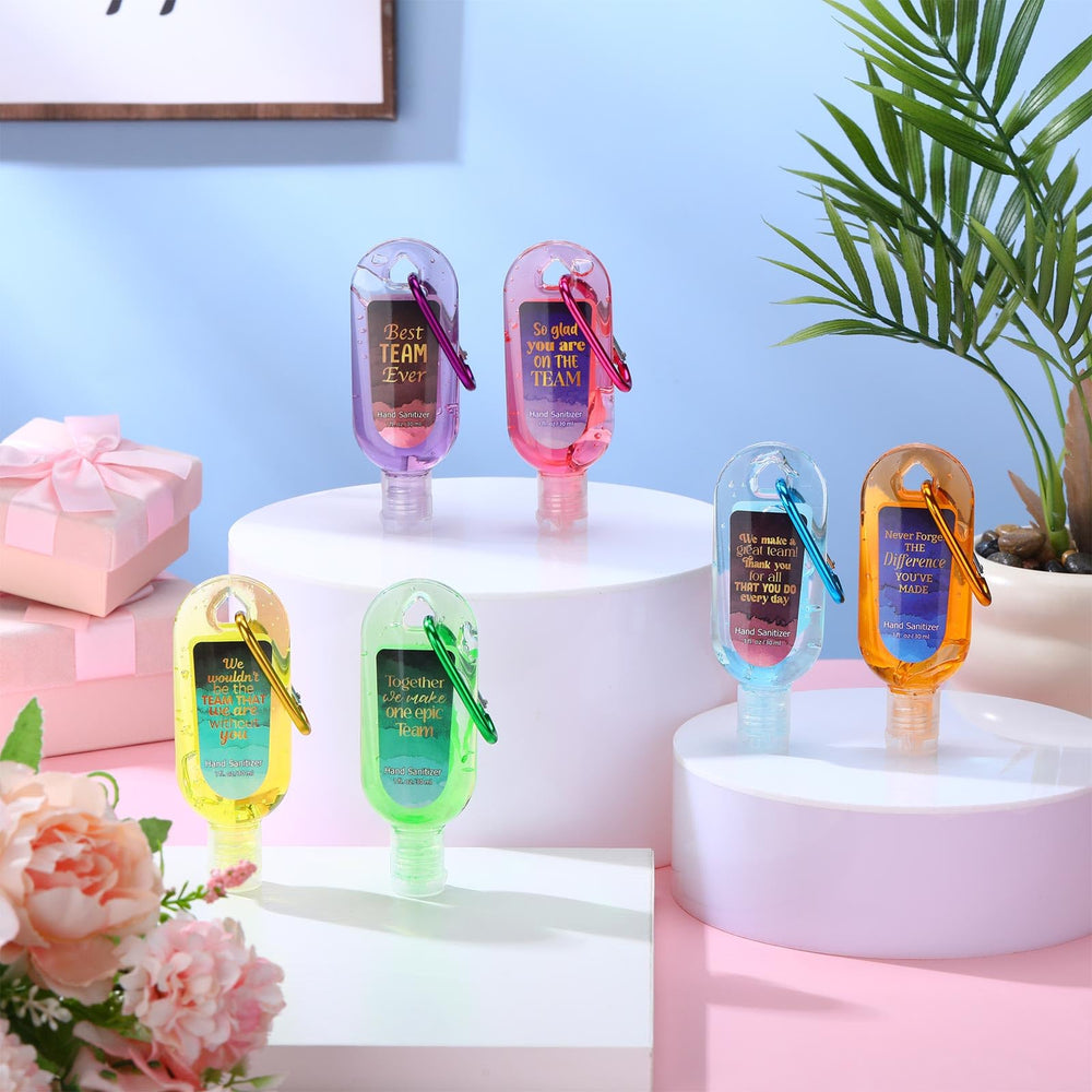 Sacubee aloe-scent sanitizer keychain with quick-absorbing gel.