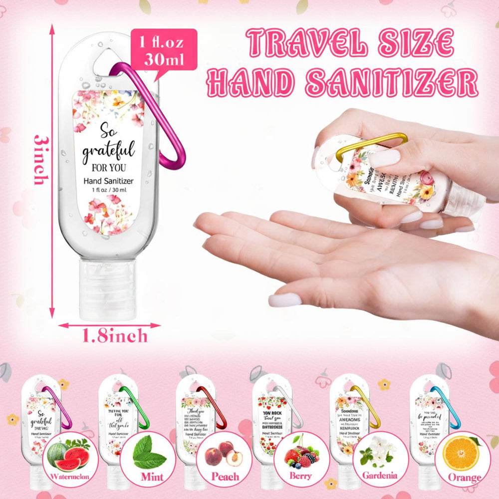 Sacubee mint hand sanitizer bottle on keychain for quick hand cleaning.