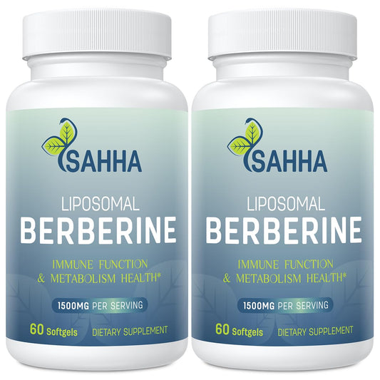 Sahha Liposomal Berberine bottle closeup highlighting enhanced absorption