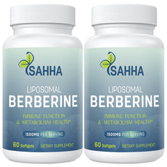 Sahha Liposomal Berberine bottle closeup highlighting enhanced absorption