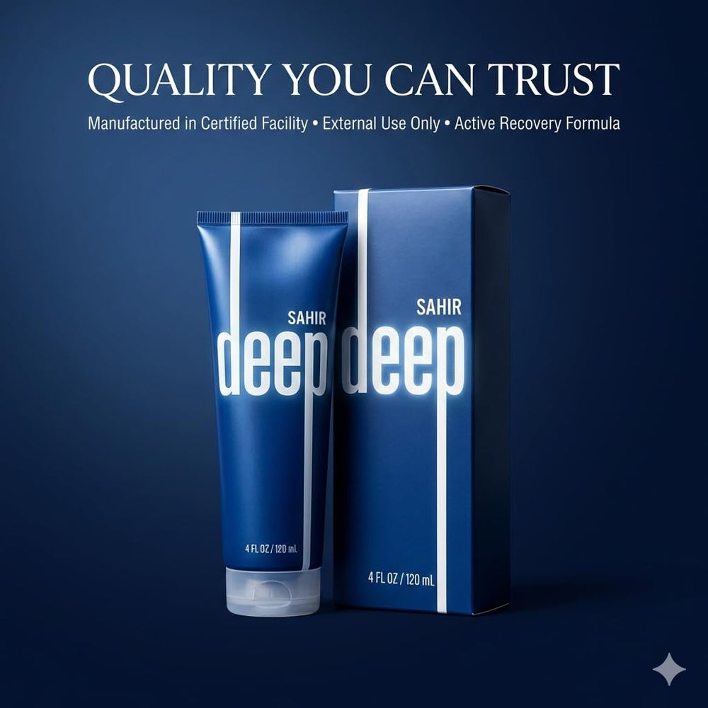 SAHIR Deep Blue gym bag-ready packaging for easy recovery after workouts.