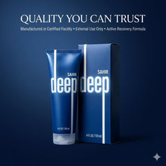 SAHIR Deep Blue gym bag-ready packaging for easy recovery after workouts.