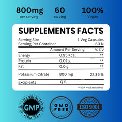 SAIKOU HERBS Potassium Citrate 800 mg capsules visible for easy daily intake