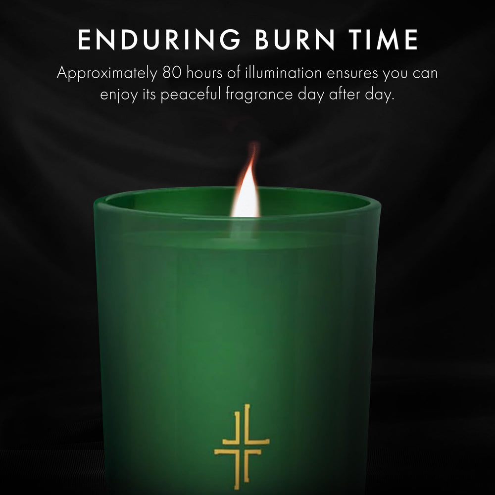 Decorative green vessel complements modern and traditional decor with sacred touch