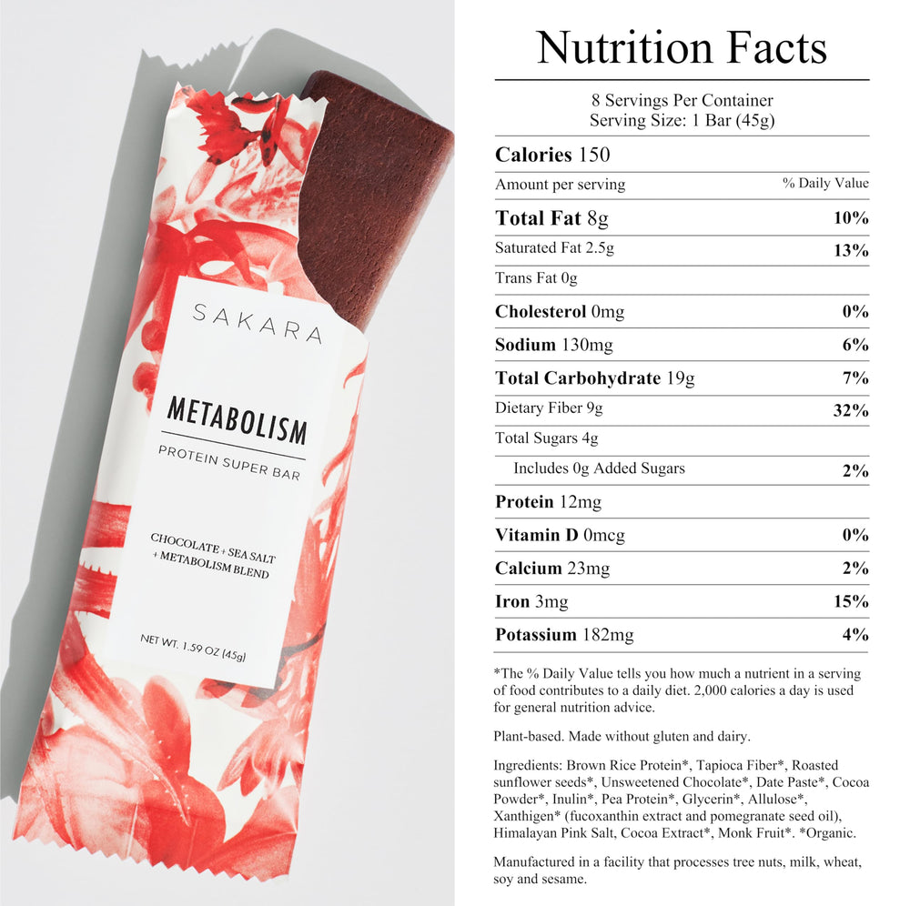 SAKARA Metabolism Bar in a gym bag ready for workouts and energy.
