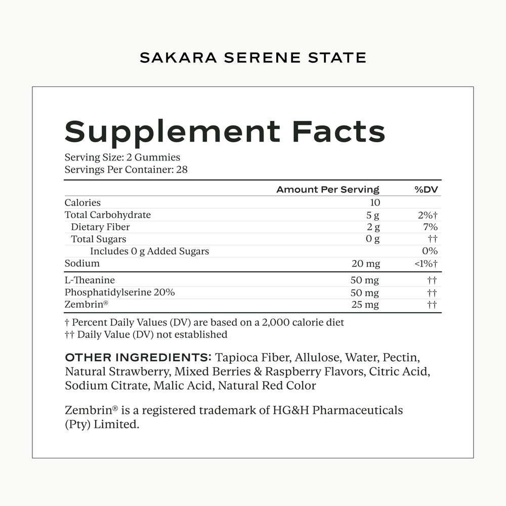 SAKARA Serene State serenity scene suggests possible daily stress relief and improved focus.