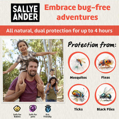 4-hour protection claim shown with natural essential oils in use.