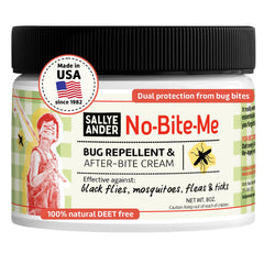 SALLYEANDER No Bite Me 8oz tin ready for family outdoor protection.