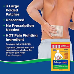 Salonpas patch shows breathable adhesive with holes for skin comfort