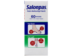 Salonpas patch closeup shows menthol and methyl salicylate ingredients