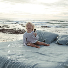 Salt Lab Kids Magnesium Oil Spray close-up showing fast-absorbing, non-sticky feel