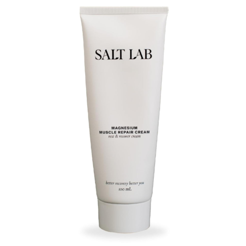 Salt Lab Magnesium Muscle Repair Cream bottle for easy daily use and targeted relief