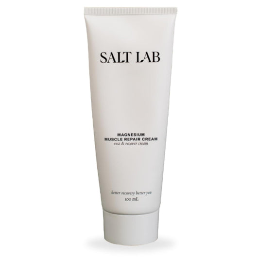Salt Lab Magnesium Muscle Repair Cream bottle for easy daily use and targeted relief