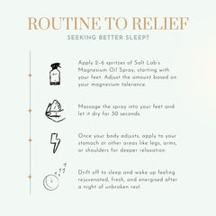 Salt Lab Magnesium Oil Spray for night use and relaxation.
