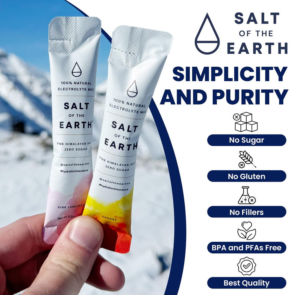 Salt of the Earth glass with electrolyte drink for keto-friendly hydration.
