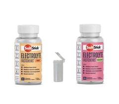 SaltStick FastChews Peach bottle for quick electrolyte support during exercise.