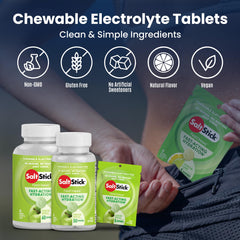 SaltStick green apple flavored chews pack for electrolyte replenishment