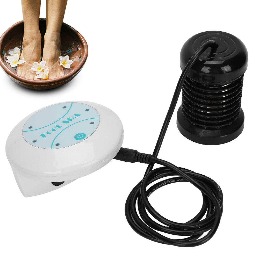 Saluaqui Ionic Foot Bath Machine filled with water illustrates ready-to-use detox setup.