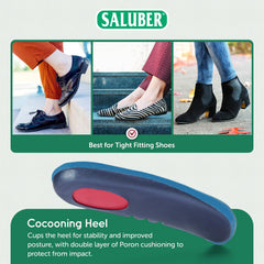Saluber 3/4 length inserts designed for snug fit in dress and work footwear.