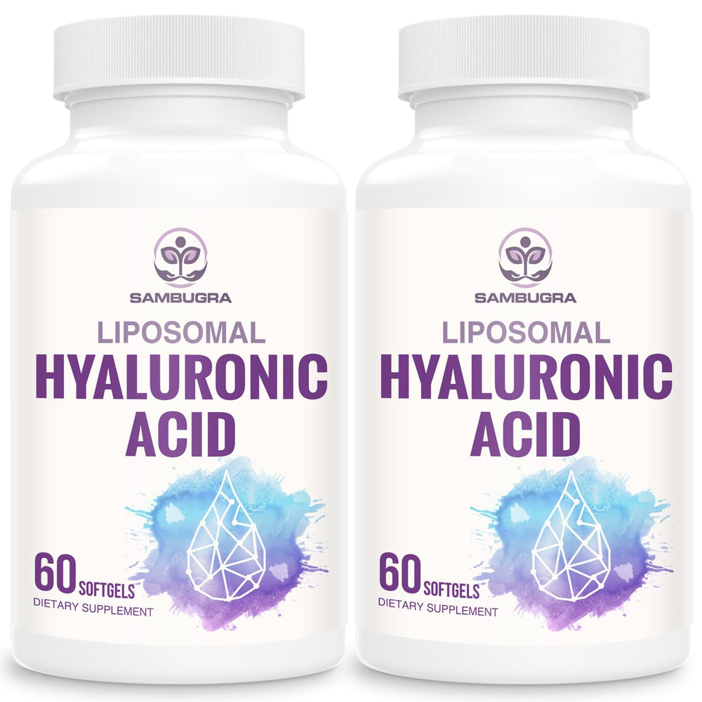 Sambugra liposomal hyaluronic acid 1000mg bottle front promoting moisture support