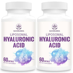 Sambugra liposomal hyaluronic acid 1000mg bottle front promoting moisture support