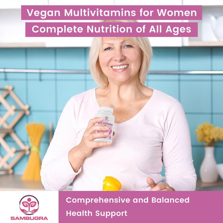 Made in the USA, non-GMO Sambugra multivitamin bottle.
