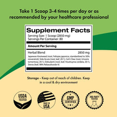 Samsara Herbs Tick Recovery blend featuring Japanese Knotweed and Cat's Claw.