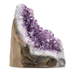 SAMSARI amethyst geode crystal texture close-up, showcasing natural forms and sparkle.