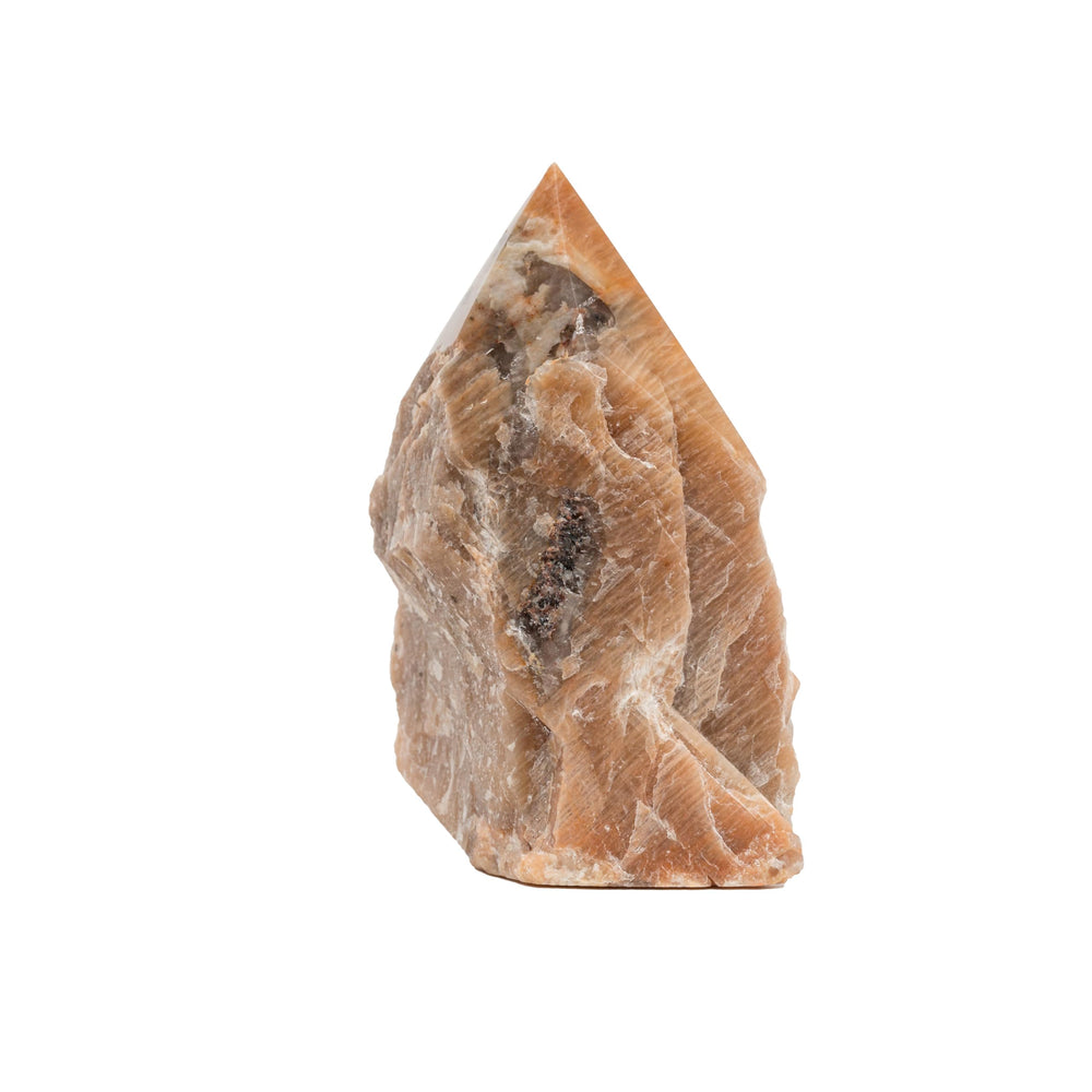 SAMSARI Feldspar crystal point pair set highlights complementary stones for balance during meditation.