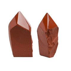 SAMSARI Red Jasper points closeup polished surface for grounding energy