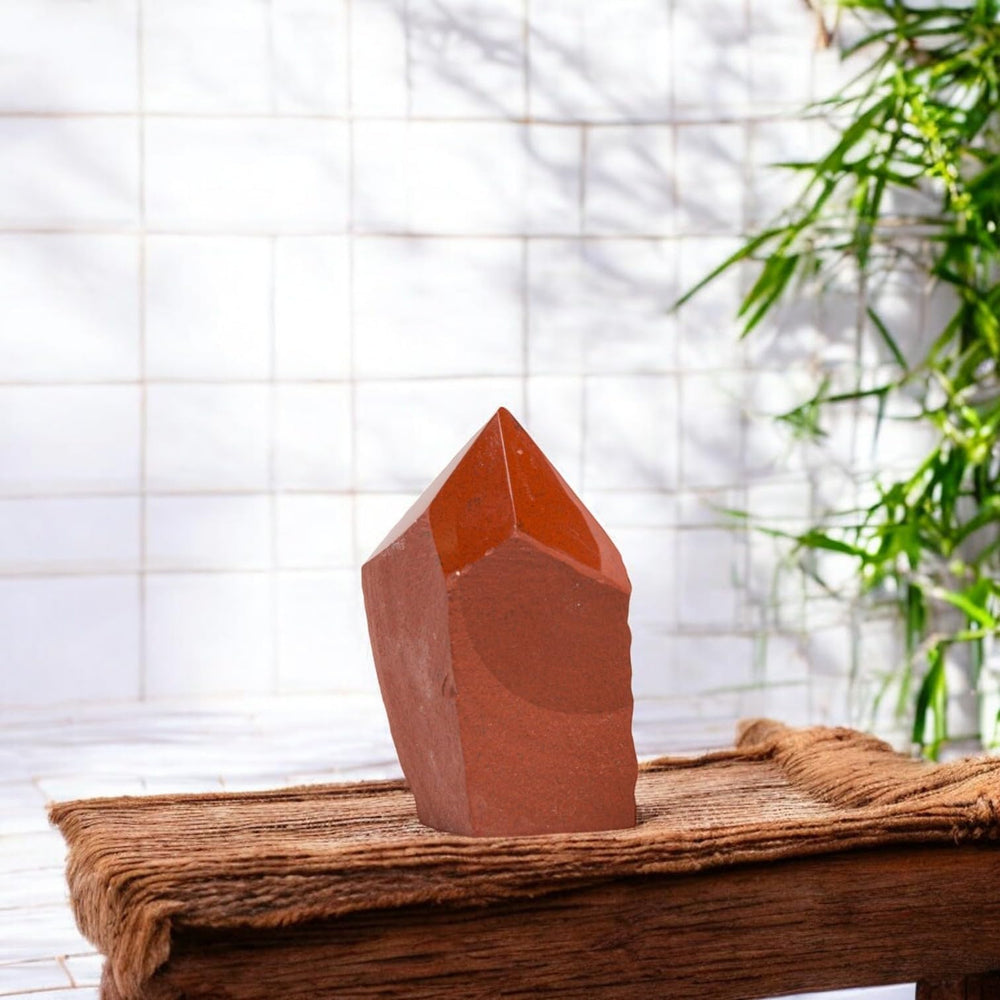 SAMSARI Red Jasper points decorative tray centerpiece for ambiance