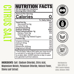 SANA-COPIA label highlights 1000mg sodium, 200mg potassium, 60mg magnesium