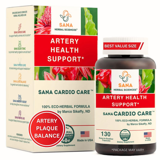 Sana Herbal Sciences Artery Plaque Removal Formula bottle for daily heart-support