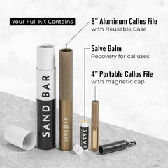 SandBar gold bundle packaging emphasizes premium hand foot care