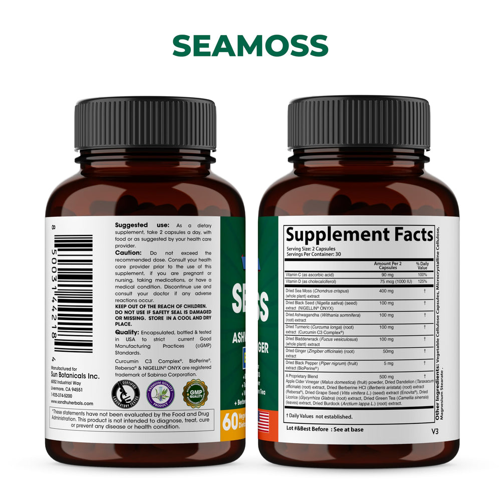 SandhuHerbals Bundle label details emphasize 16-in-1 wellness formula.