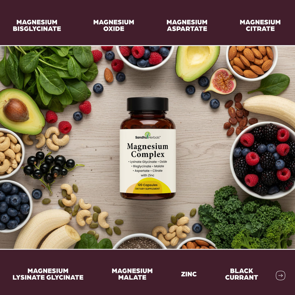 SANDHUHERBALS Complete Magnesium sleep scene suggesting calm evenings