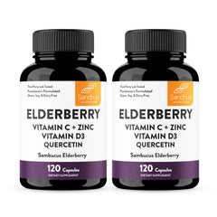Sandhu's elderberry bottle for easy daily immune support.
