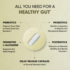 Sandhu's Gut Health USA manufacturing label indicating safety standards.
